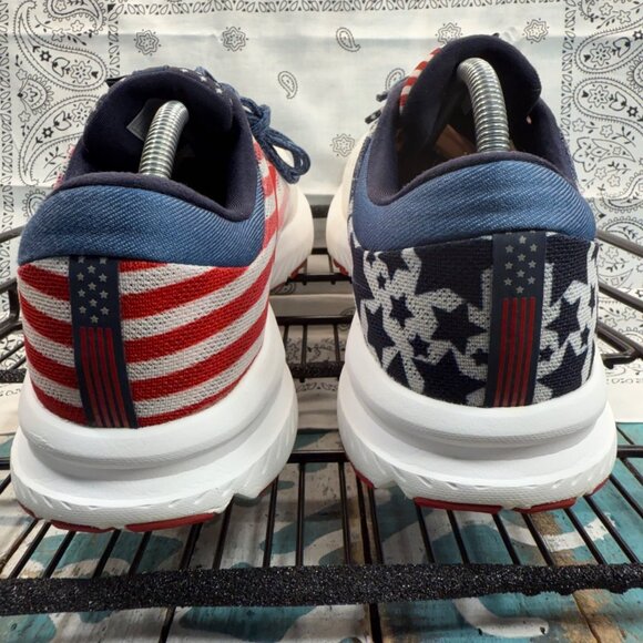 Brooks Red, White, and Blue Athletic Shoes - Picture 5 of 11